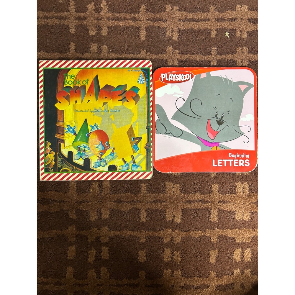 Playskool Beginning Letters and The Book of Shapes Toddler Board Book Lot 2pc